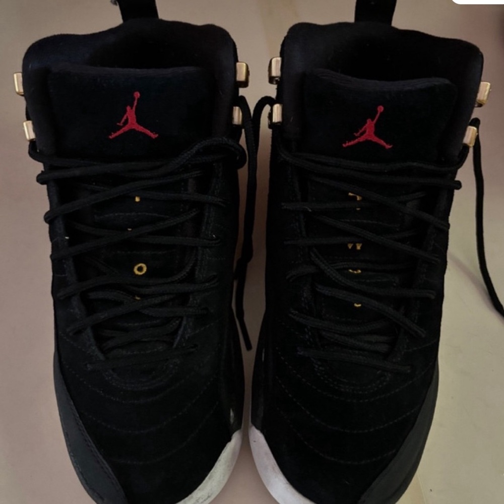 Black Suede Men's Athletic Sneakers with Red Accent